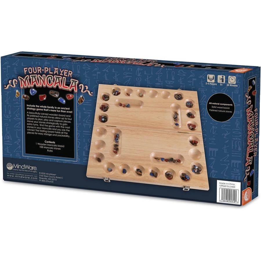 MindWare 4-Player Wooden Mancala Set, view 3