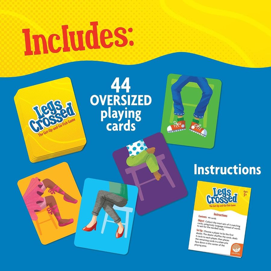 MindWare Legs Crossed Get-Up and Go-Fish Card Game, view 3