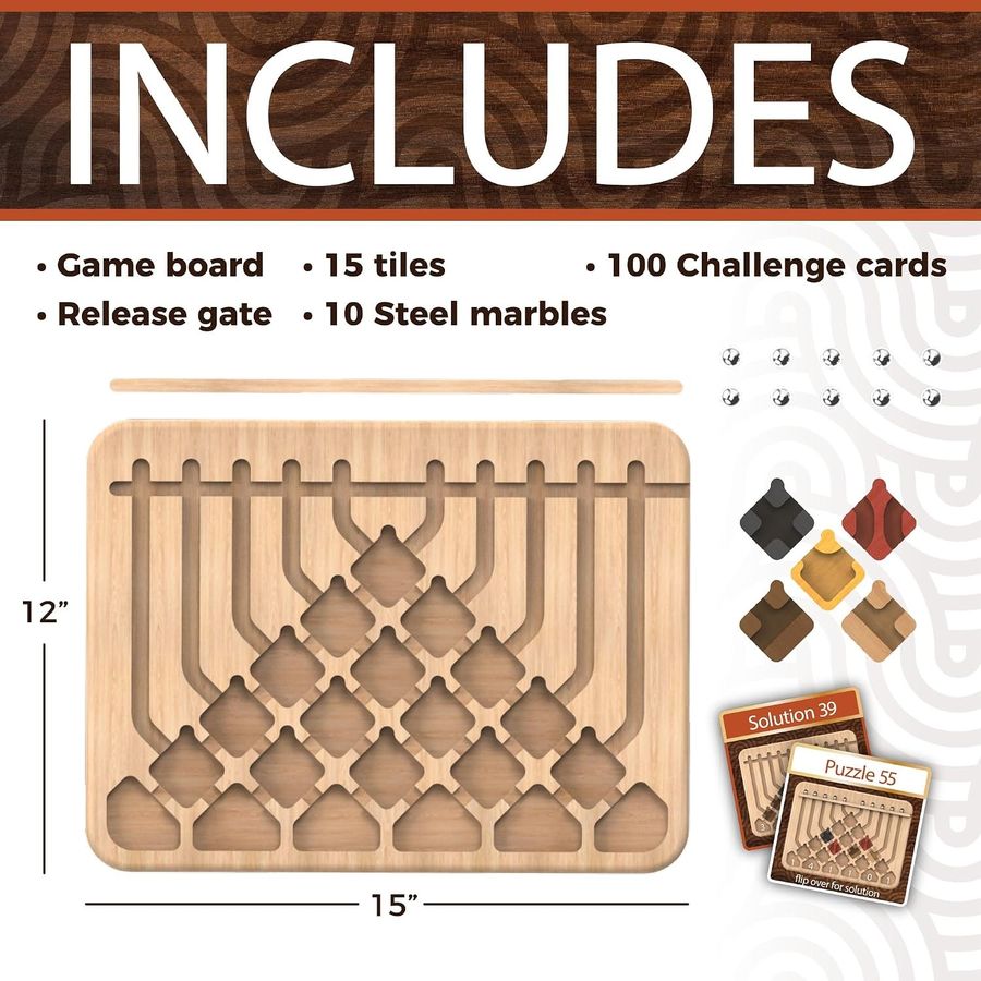 MindWare Marble Circuit Deluxe Wood Puzzle Set, view 2