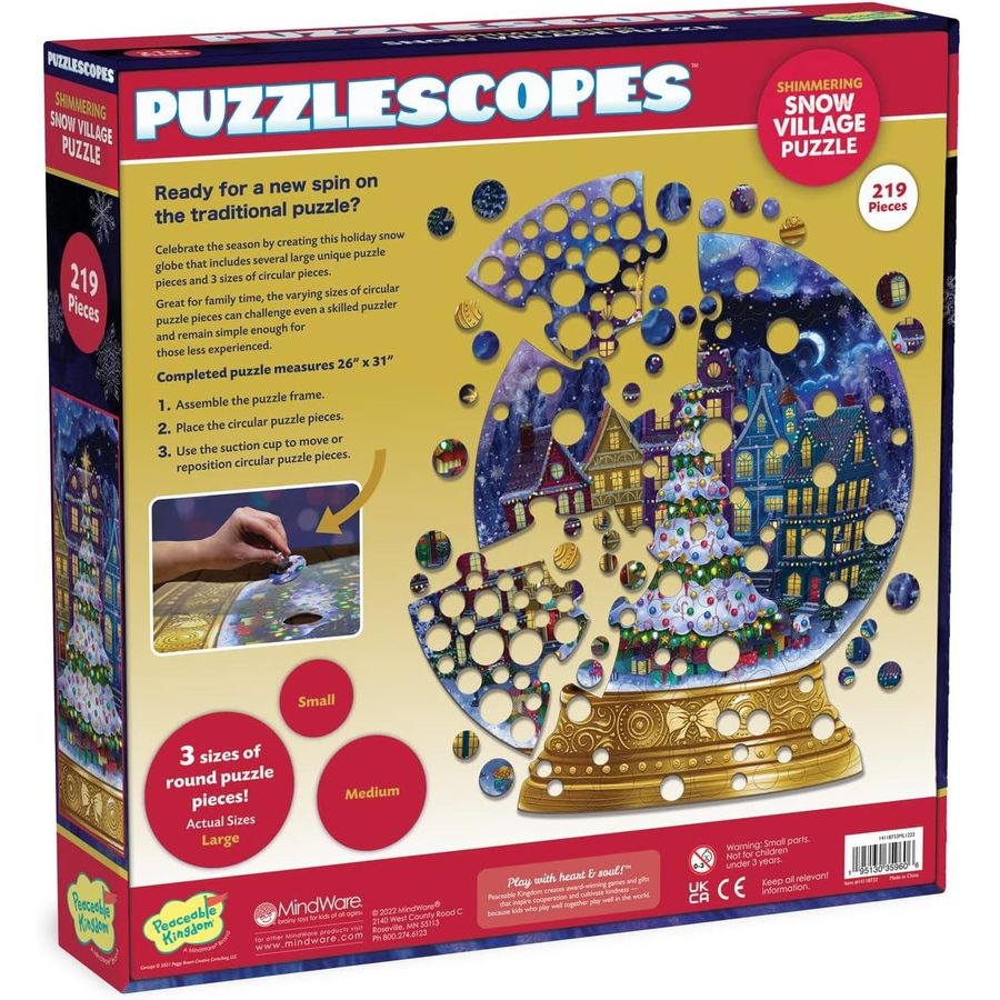 Peaceable Kingdom 3D Christmas Snow Globe Puzzle, view 2