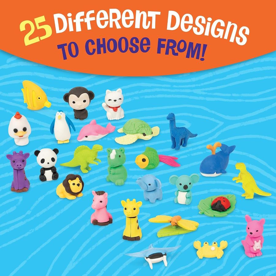 Peaceable Kingdom 60 Animal Erasers Party Favor Pack, view 4