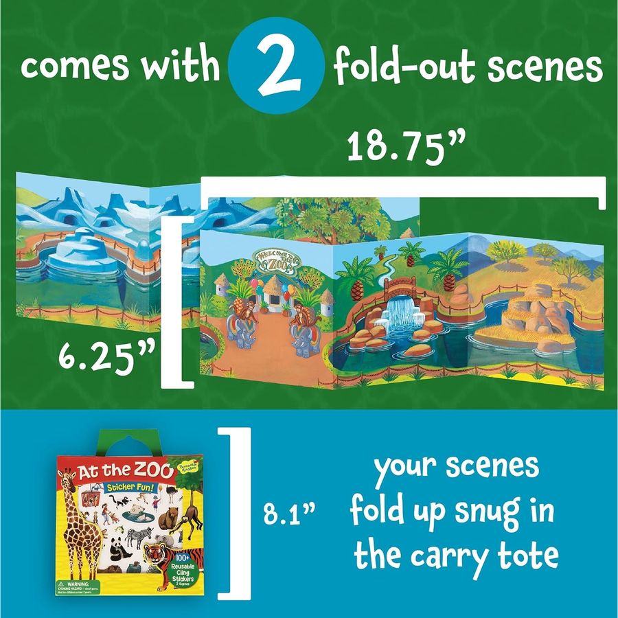 Peaceable Kingdom At the Zoo Reusable Sticker Tote, view 5