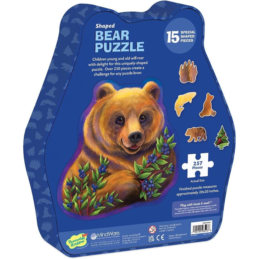 Peaceable Kingdom Bear-Shaped Puzzle with 15 Fun Shapes, view 3