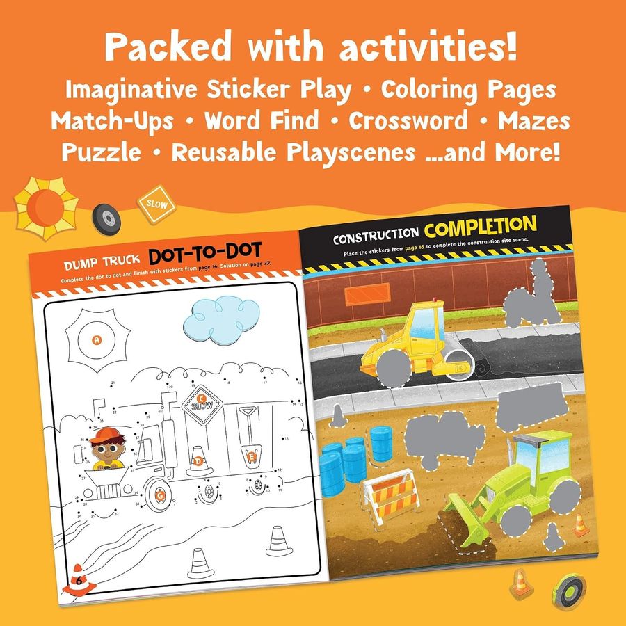 Peaceable Kingdom Build It! Construction Sticker Activity Book, view 2