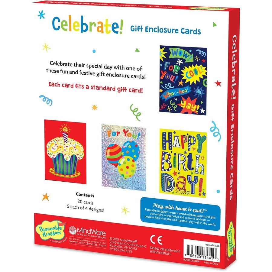 Peaceable Kingdom Celebration Enclosure Card Assortment, view 3