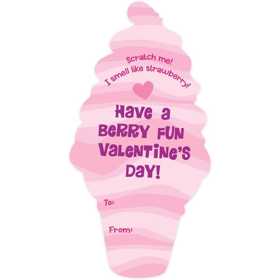 Peaceable Kingdom Chillin' Strawberry Scratch and Sniff Valentines, view 4