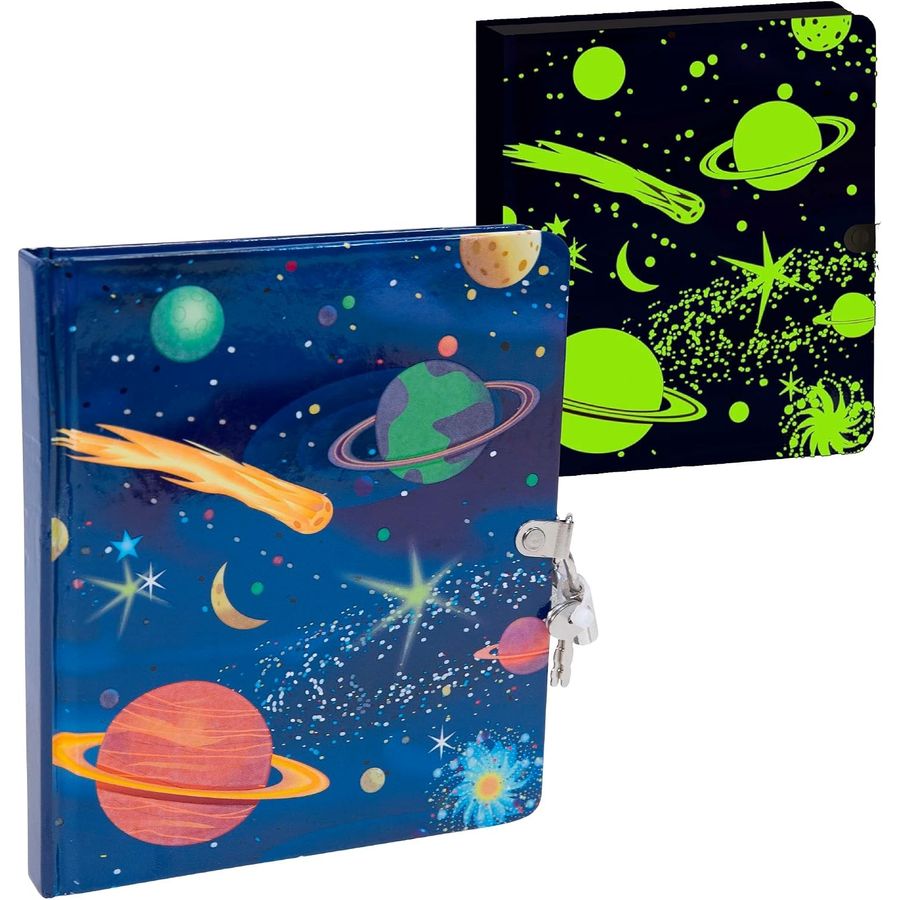 Peaceable Kingdom Dinosaur Glow in the Dark Lock and Key Diary, view 3