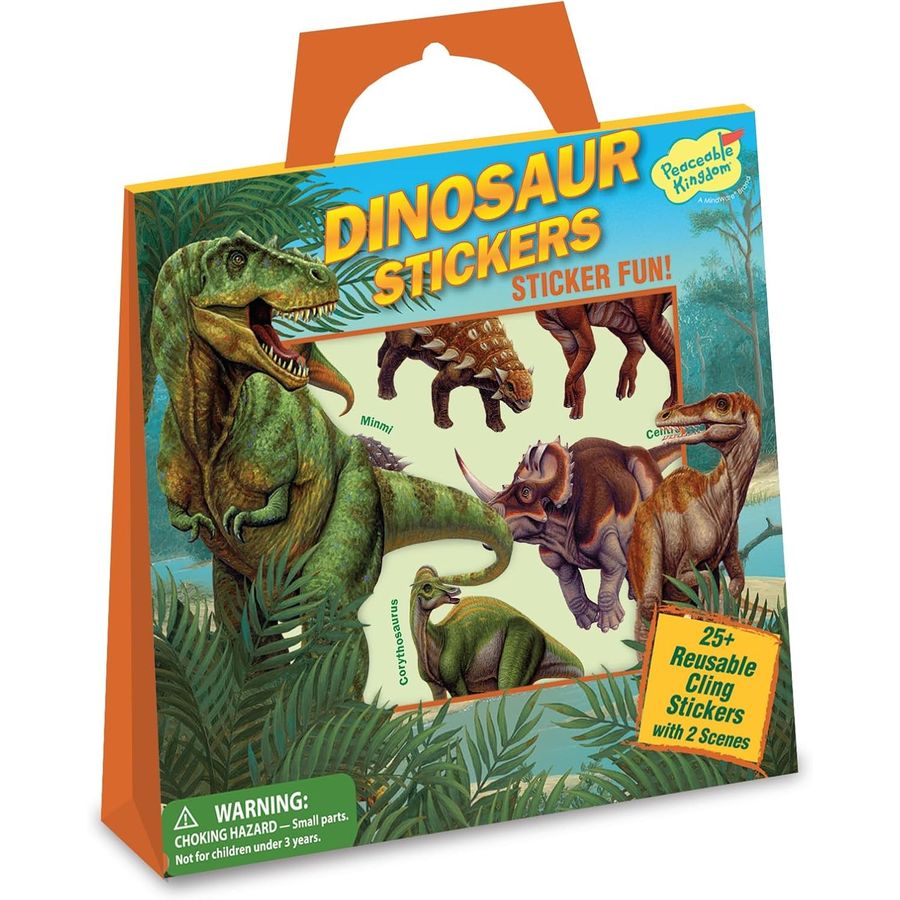 Peaceable Kingdom Dinosaur Reusable Sticker Tote
