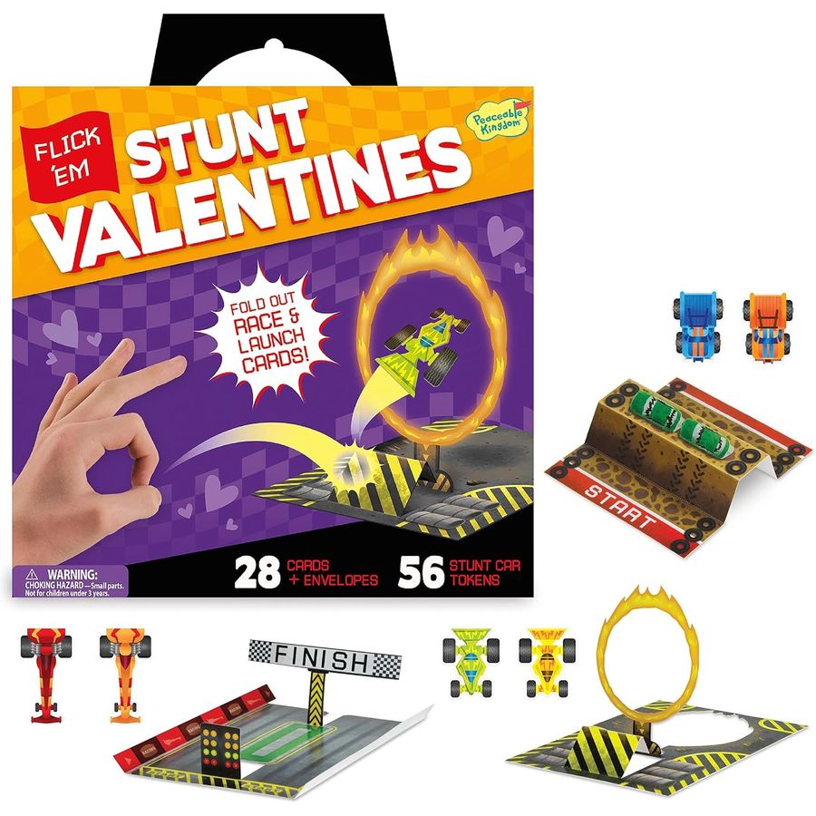 Peaceable Kingdom Flick 'Em Stunts Valentines