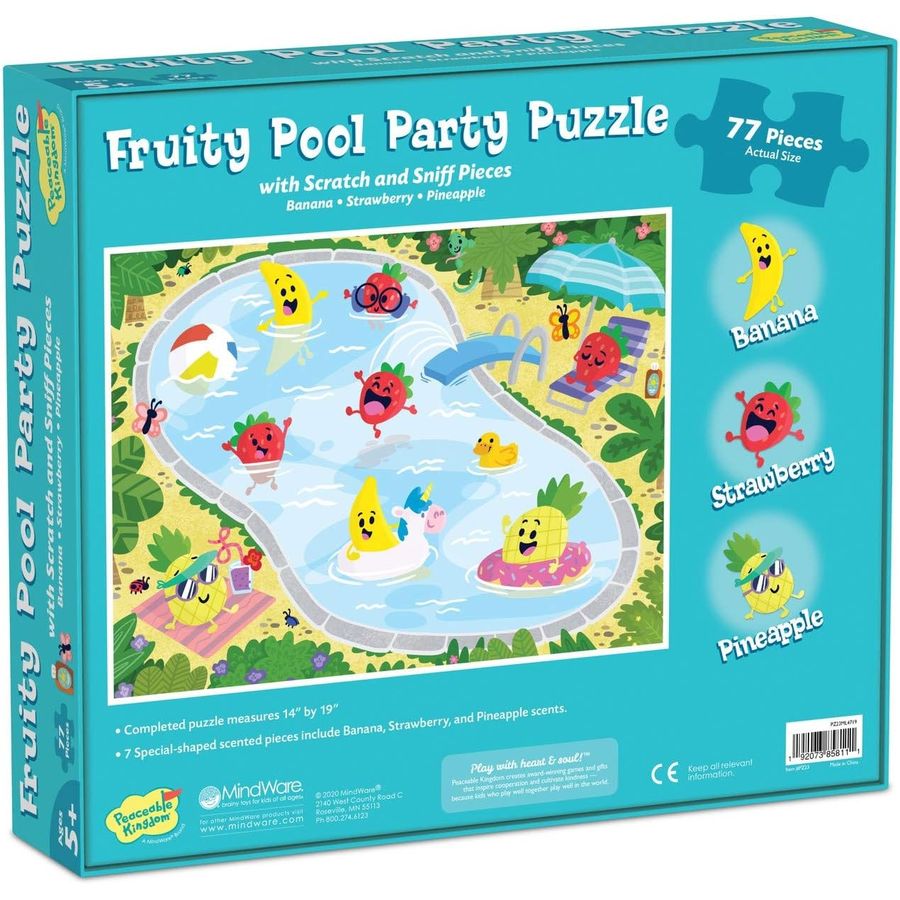 Peaceable Kingdom Fruity Pool Party Scratch and Sniff Puzzle, view 4