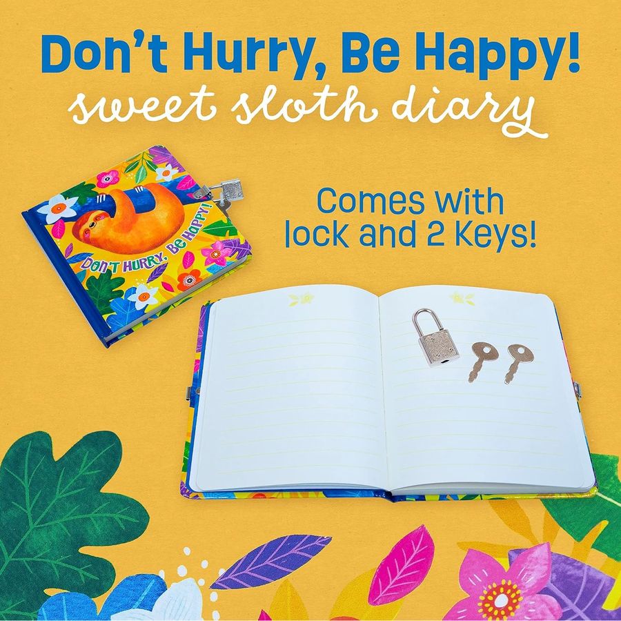 Peaceable Kingdom Happy Sloth Hardcover Diary, view 2