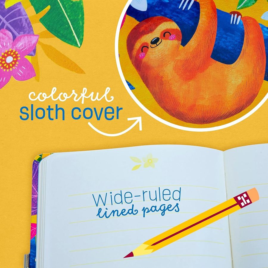 Peaceable Kingdom Happy Sloth Hardcover Diary, view 4