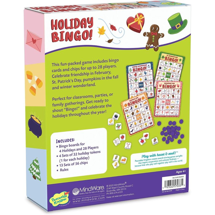 Peaceable Kingdom Holiday Bingo Set, view 3