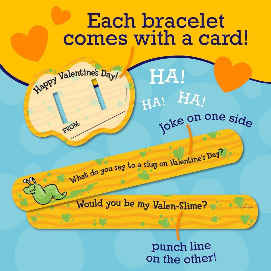 Peaceable Kingdom Joke Slap Bracelet Valentines, view 3