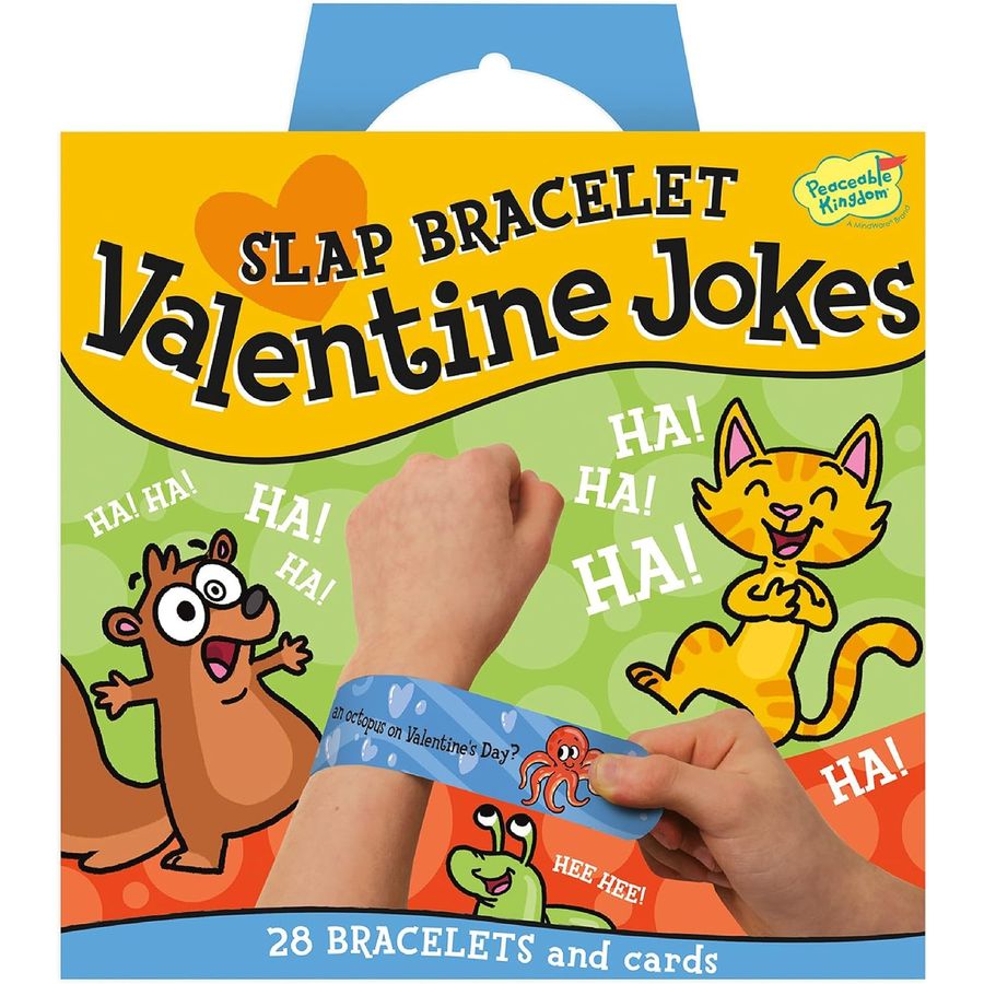 Peaceable Kingdom Joke Slap Bracelet Valentines, view 5