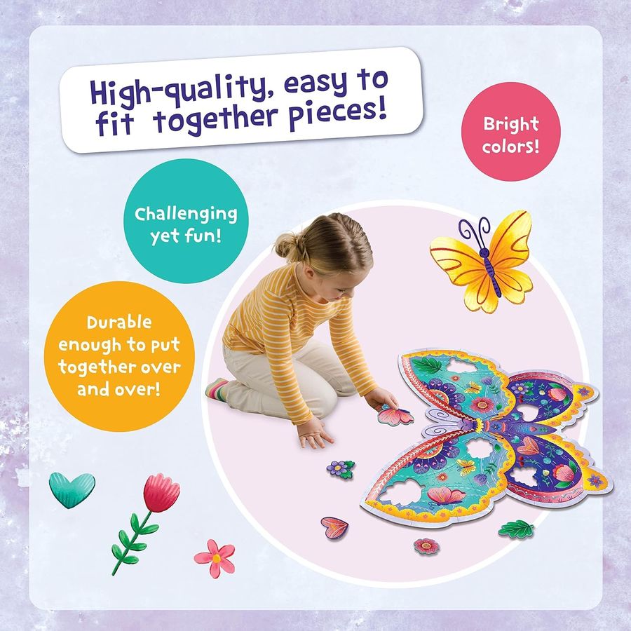 Peaceable Kingdom Jumbo Butterfly Floor Puzzle, 53 Pieces, view 2