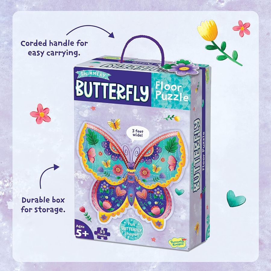 Peaceable Kingdom Jumbo Butterfly Floor Puzzle, 53 Pieces, view 5