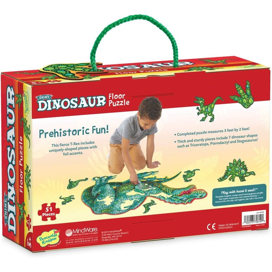 Peaceable Kingdom Jumbo Dinosaur Floor Puzzle, 51 Pieces, view 3