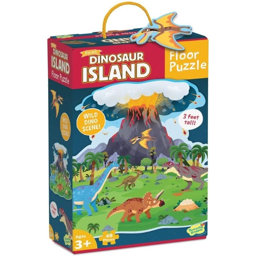 Peaceable Kingdom Jumbo Dinosaur Island Floor Puzzle, 48 Pieces