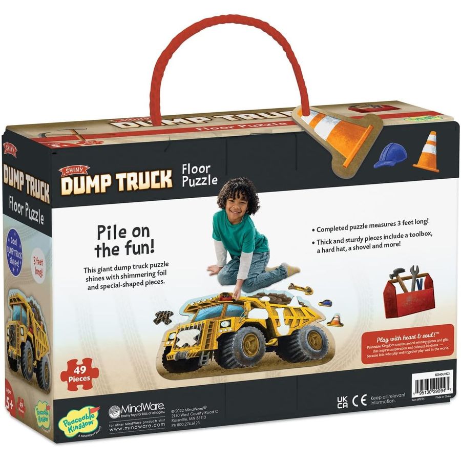 Peaceable Kingdom Jumbo Dump Truck Floor Puzzle, 49 Pieces, view 3