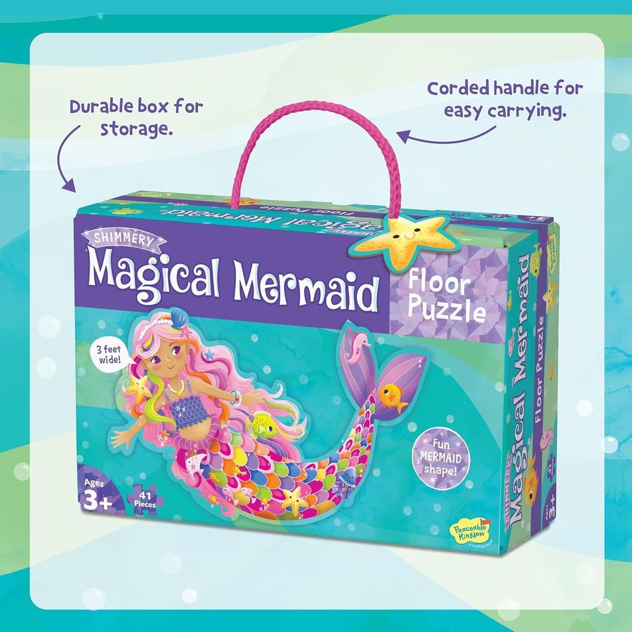 Peaceable Kingdom Jumbo Mermaid Floor Puzzle, 41 Pieces, view 5