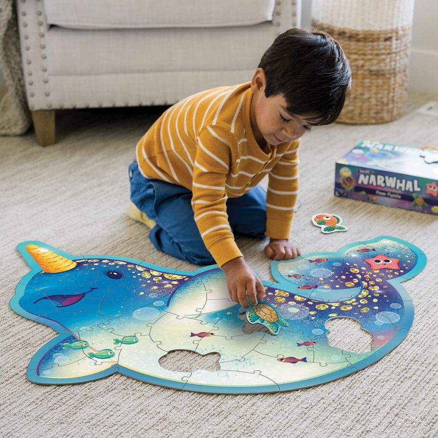 Peaceable Kingdom Jumbo Narwhal Floor Puzzle, 42 Pieces, view 2