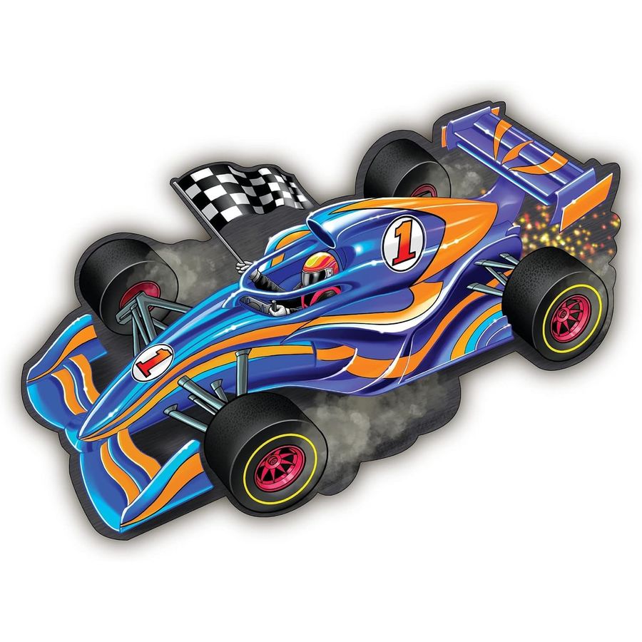 Peaceable Kingdom Jumbo Racecar Floor Puzzle, 48 Pieces, view 2