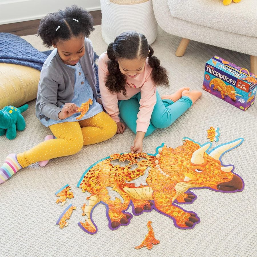 Peaceable Kingdom Jumbo Triceratops Floor Puzzle, 52 Pieces, view 2