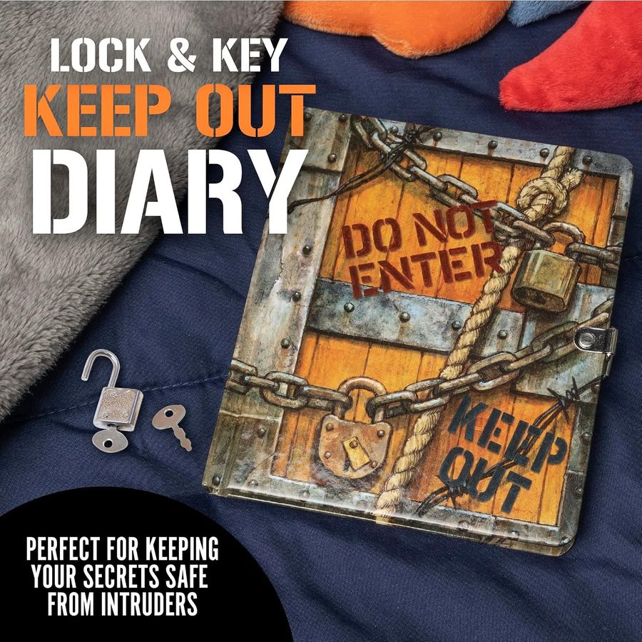 Peaceable Kingdom Keep Out Lock and Key Diary, view 3