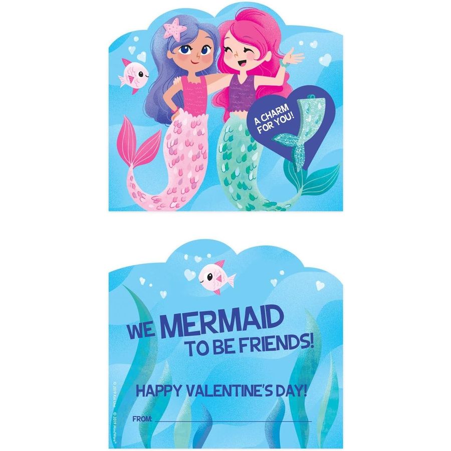 Peaceable Kingdom Mermaid Tail Charm Valentines, view 2