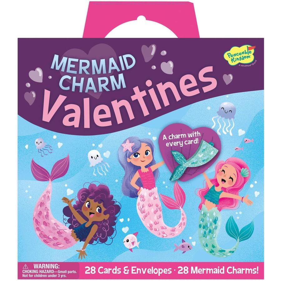 Peaceable Kingdom Mermaid Tail Charm Valentines
