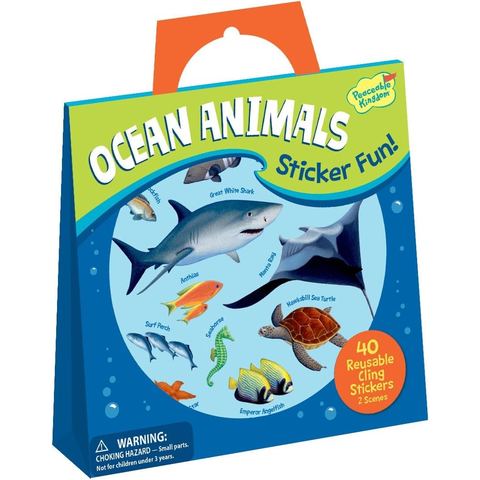 Peaceable Kingdom Ocean Animals Reusable Sticker Tote