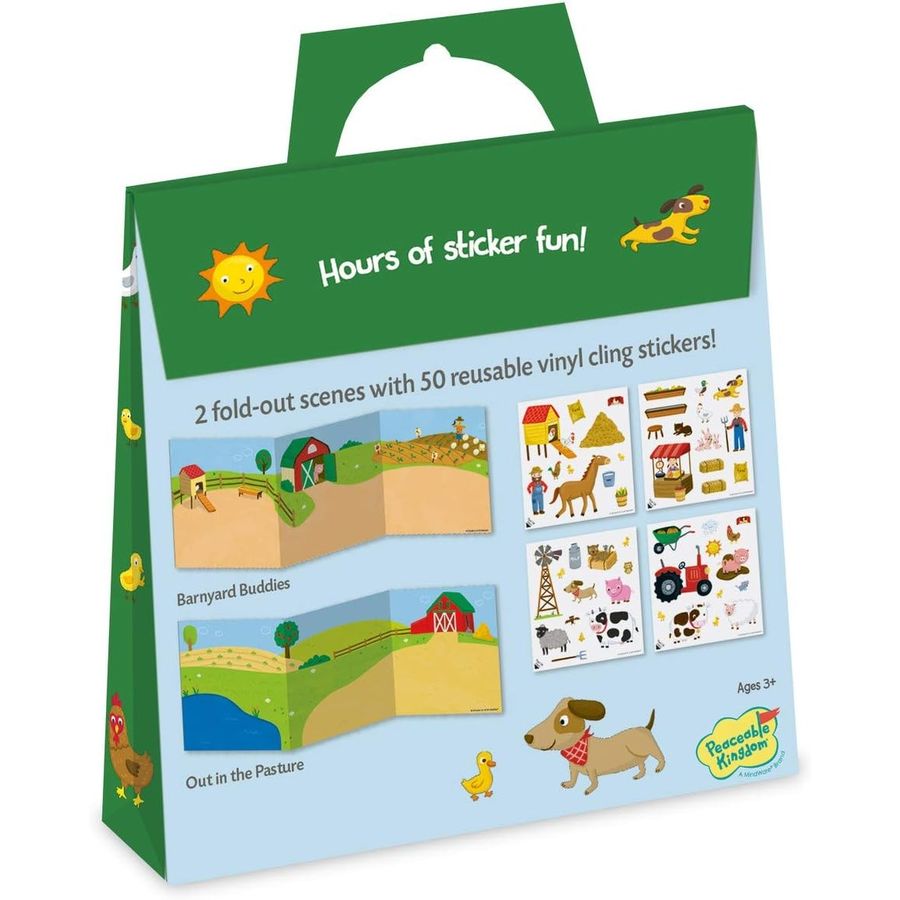 Peaceable Kingdom On the Farm Reusable Sticker Tote, view 3
