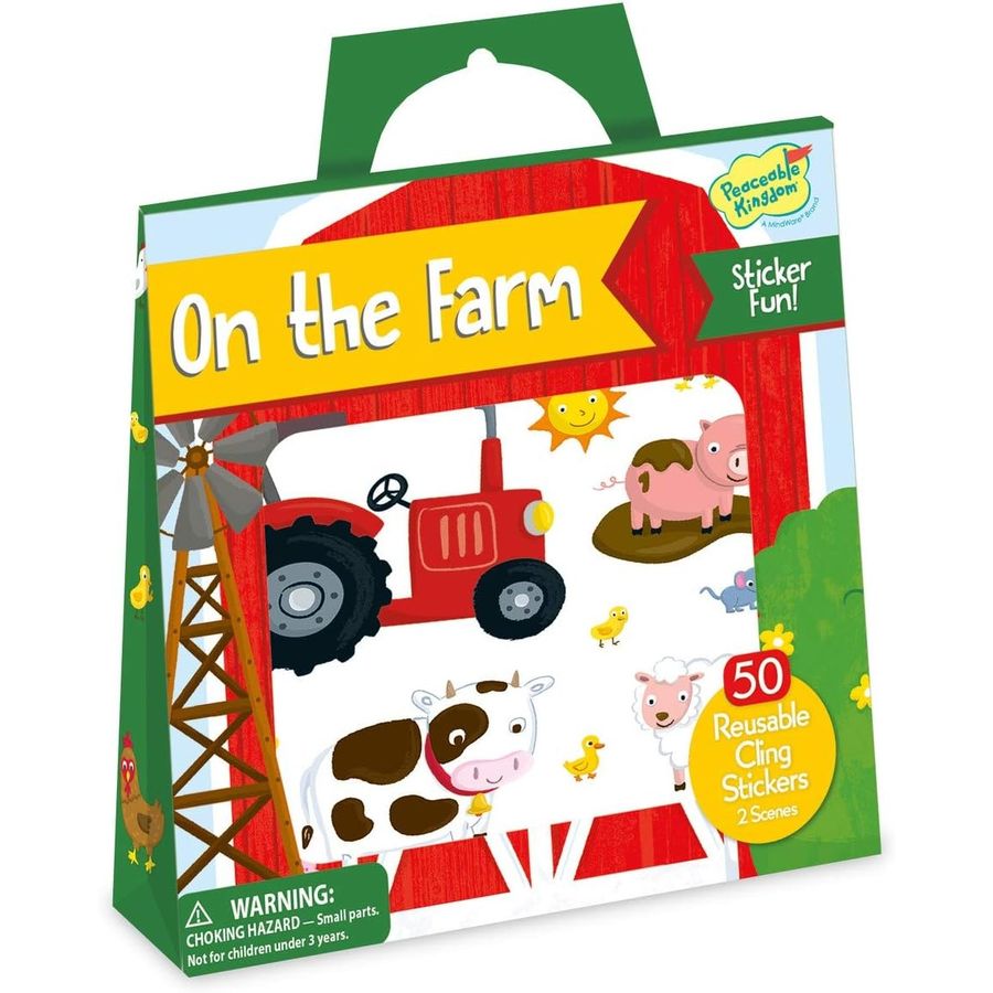 Peaceable Kingdom On the Farm Reusable Sticker Tote