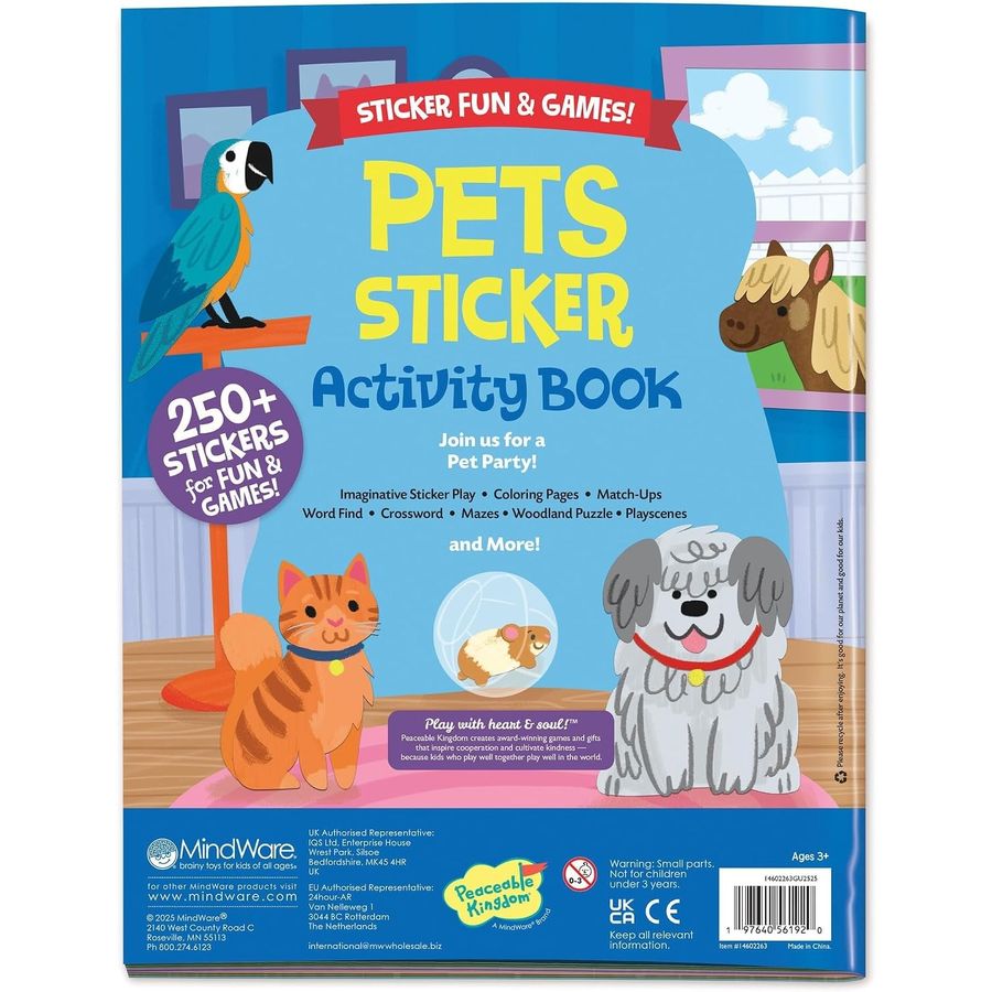 Peaceable Kingdom Pets Sticker Activity Book Set, view 6