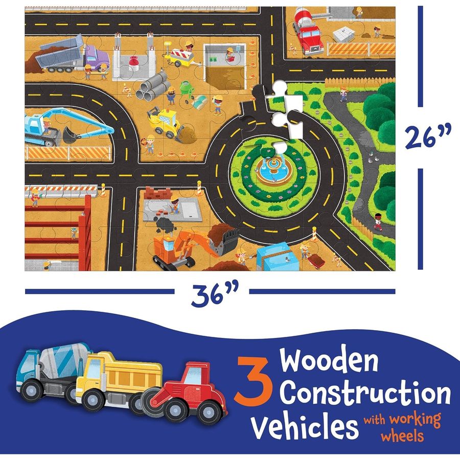 Peaceable Kingdom Puzzle and Play: Construction Site, view 3