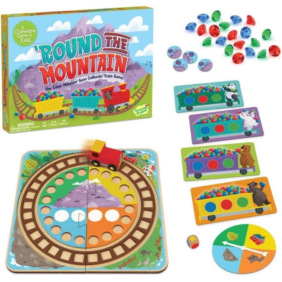 Peaceable Kingdom Round the Mountain Cooperative Board Game, view 3