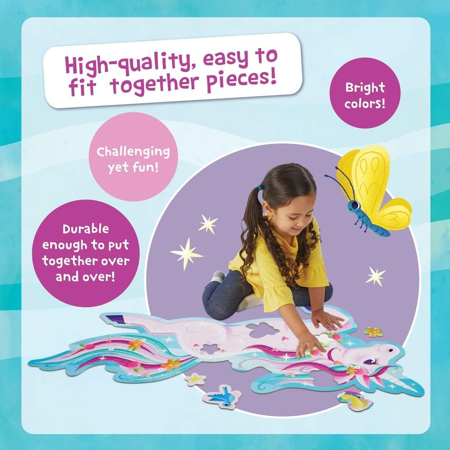 Peaceable Kingdom Shimmery Unicorn Floor Puzzle, 44 Pieces, view 3