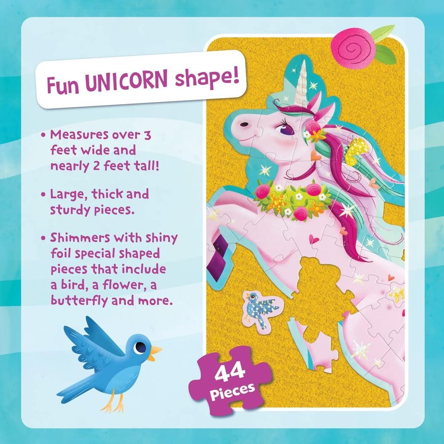 Peaceable Kingdom Shimmery Unicorn Floor Puzzle, 44 Pieces, view 5