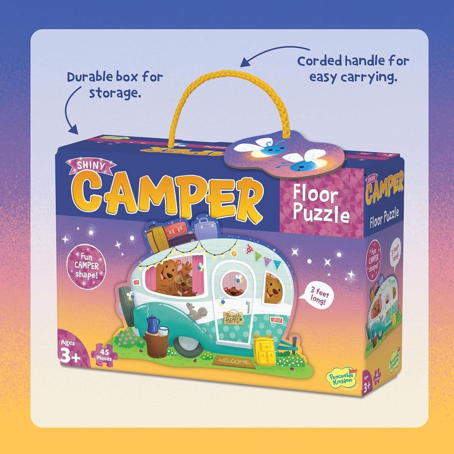 Peaceable Kingdom Shiny Camper Floor Puzzle, 45 Pieces, view 5