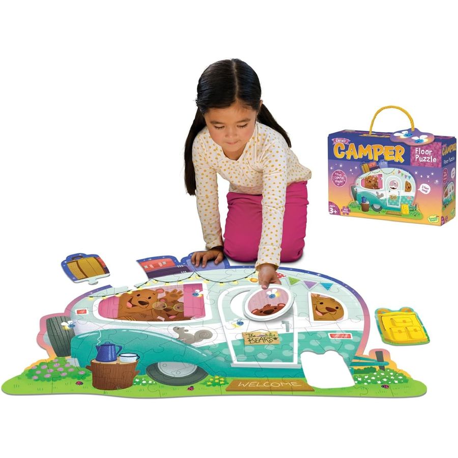 Peaceable Kingdom Shiny Camper Floor Puzzle, 45 Pieces