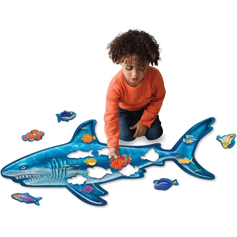 Peaceable Kingdom Shiny Shark Floor Puzzle, 53 Pieces, view 4