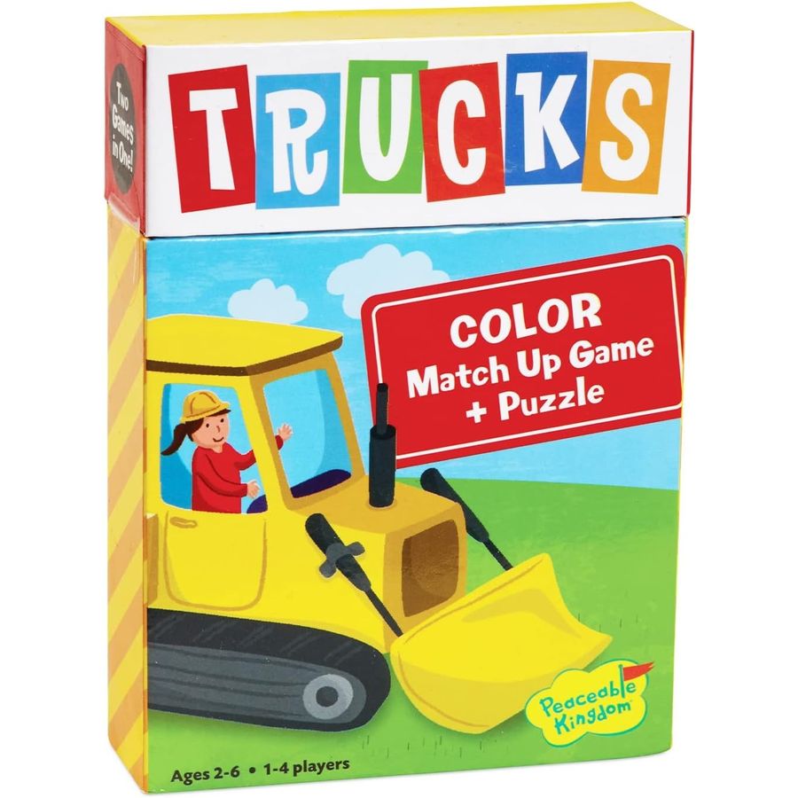 Peaceable Kingdom Trucks Match Up Game and Floor Puzzle