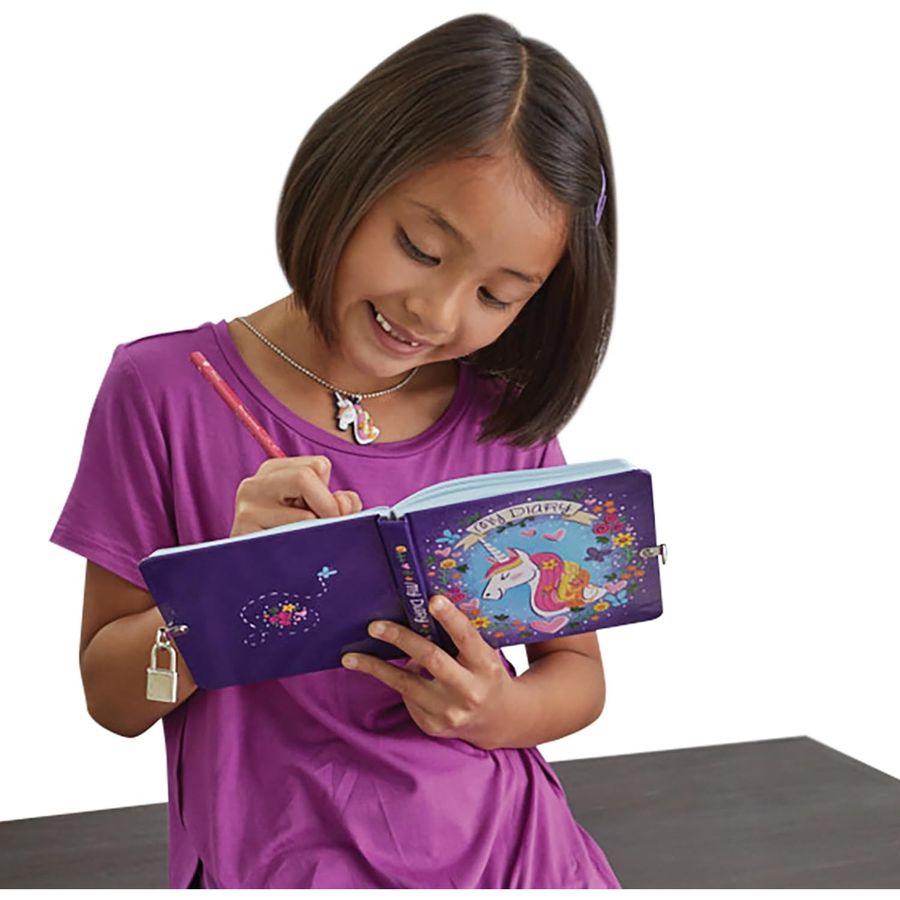 Peaceable Kingdom Unicorn Diary with Lock, Key and Charm, view 5
