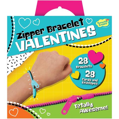 Peaceable Kingdom Zipper Bracelet Valentines